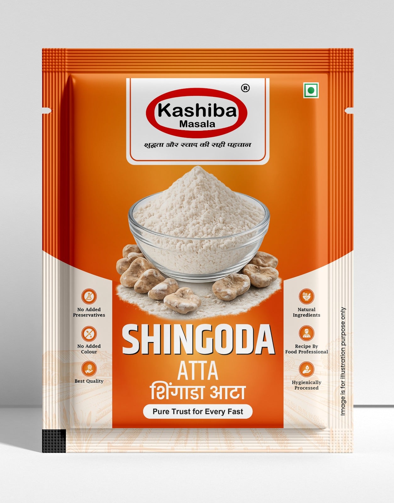 KASHIBA Shingoda Flour (Singhara Atta) – Premium Farali Flour for Vrat, Fasting & Healthy Recipes | 100 GM