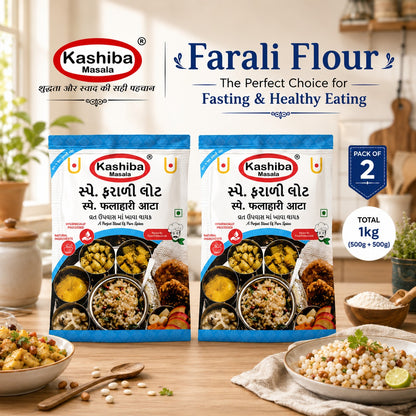KASHIBA Farali Flour | Premium Vrat Special Atta | Gluten-Free Fasting Flour | 500 GM Pack Of 2 Combo