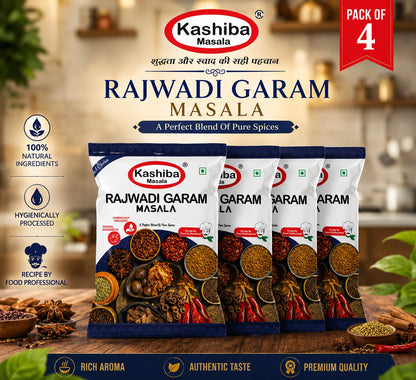 Rajwadi Garam Masala – Royal Blend for Authentic, Aromatic Dishes! | 100 GM Pack OF 4