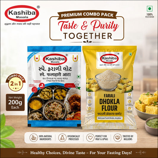 KASHIBA Farali Flour + Farali Dhokla Flour Combo Pack |  Upvas Mix | 200g Each